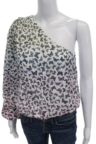 Cami NYC Women One-Shoulder Long Sleeve Butterfly Blouse Size XS