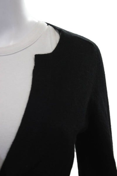 Vince Womens Cashmere V Neck Cardigan Black 3/4 Sleeve Size S