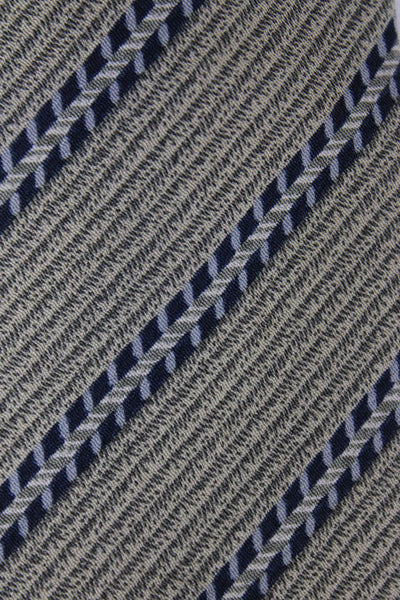 Armani Collezioni Mens Silk Striped Necktie Beige Blue