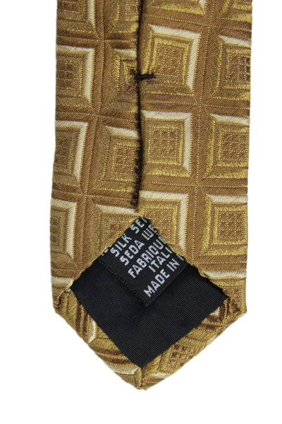 Boss Hugo Boss Mens Silk Geometric Print Wide Necktie Brown