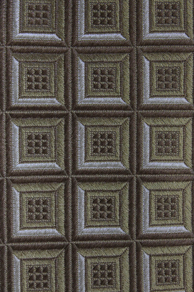 Boss Hugo Boss Mens Silk Geometric Print Wide Necktie Brown