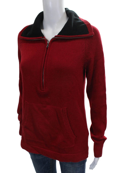 LRL Lauren Jeans Womens Pullover Sweater Red Cotton Collared Long Sleeve Size M