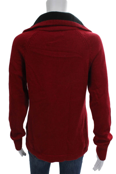 LRL Lauren Jeans Womens Pullover Sweater Red Cotton Collared Long Sleeve Size M