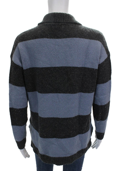 Madewell Womens Collared Striped Henley Sweater Blue Long Sleeve Size 2XS