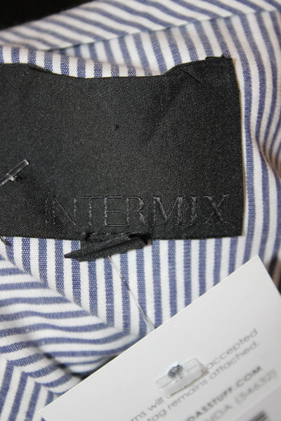 Intermix Women Wrap Cotton Striped Knee Length Skirt Hook & Eye Petite Size S