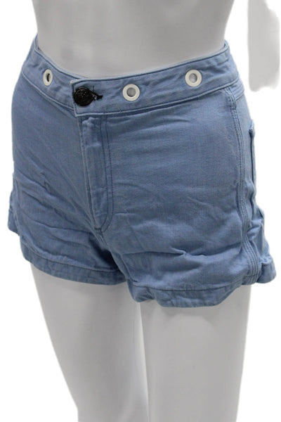 Rag & Bone Womens Hot Pants Blue Cotton Button Size 28