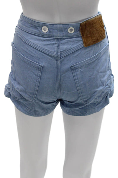 Rag & Bone Womens Hot Pants Blue Cotton Button Size 28