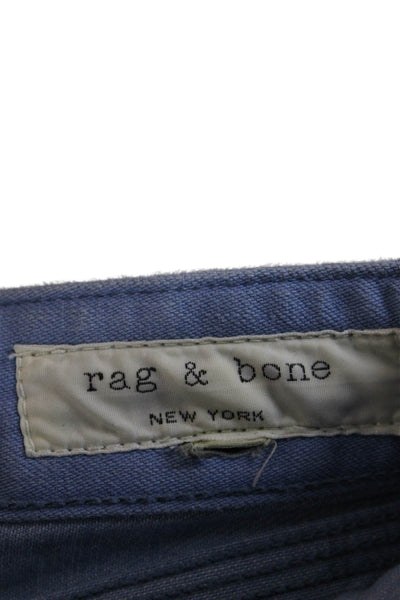 Rag & Bone Womens Hot Pants Blue Cotton Button Size 28