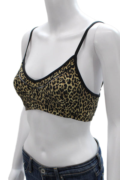 The Upside Womens Leopard Print Sports Bra Brown Size 6