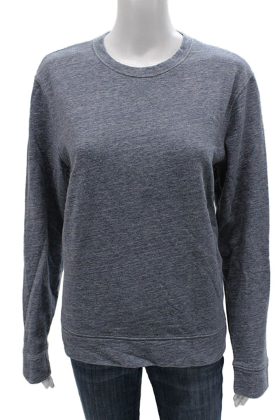 Club Monaco Womens Pullover Sweatshirt Blue Cotton Crew Neck Long Sleeve Size M