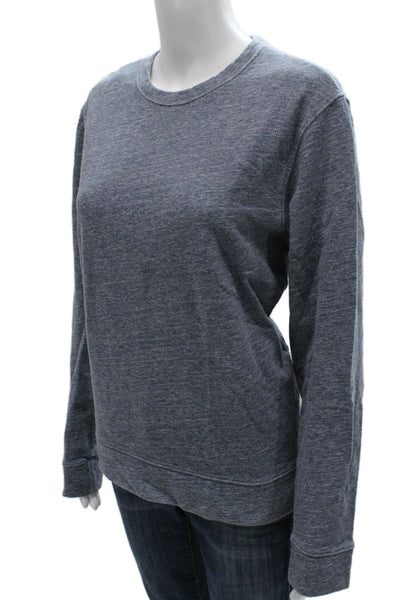 Club Monaco Womens Pullover Sweatshirt Blue Cotton Crew Neck Long Sleeve Size M