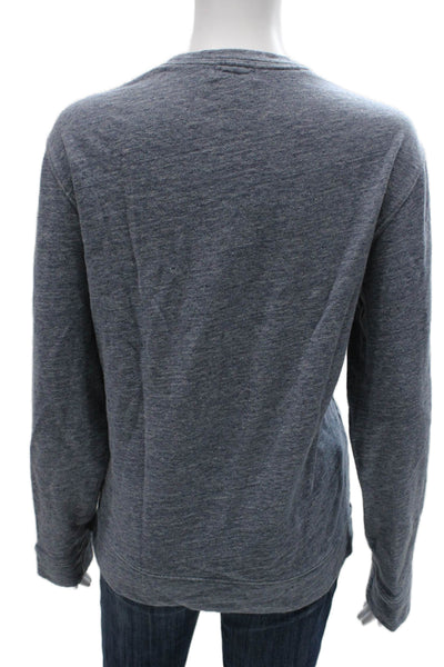 Club Monaco Womens Pullover Sweatshirt Blue Cotton Crew Neck Long Sleeve Size M