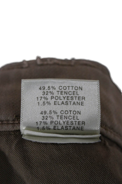 J Brand Womens Straight Jeans Beige Cotton Blend Button Inseam 30 Size 32