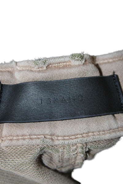 J Brand Womens Straight Jeans Beige Cotton Blend Button Inseam 30 Size 32