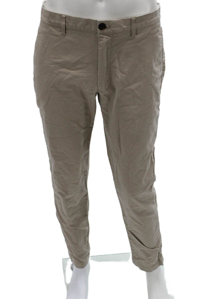 Club Monaco Mens Chino Pants Beige Button Fly 97% Cotton 3% Elastane Size 32