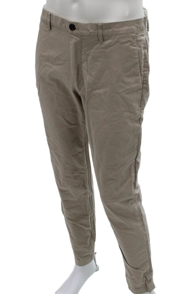Club Monaco Mens Chino Pants Beige Button Fly 97% Cotton 3% Elastane Size 32