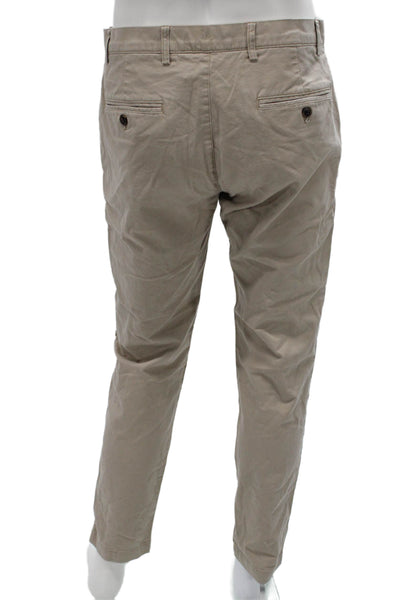 Club Monaco Mens Chino Pants Beige Button Fly 97% Cotton 3% Elastane Size 32