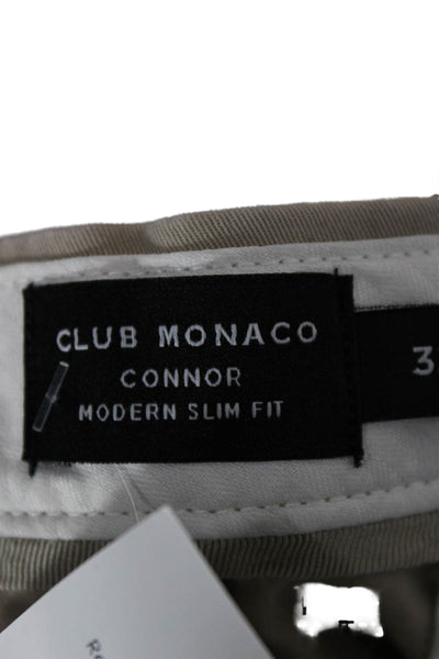 Club Monaco Mens Chino Pants Beige Button Fly 97% Cotton 3% Elastane Size 32