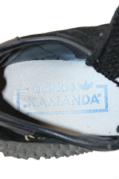 Adidas Mens Suede Lace Up Kamanda Gum Sole Sneakers Black Size 7