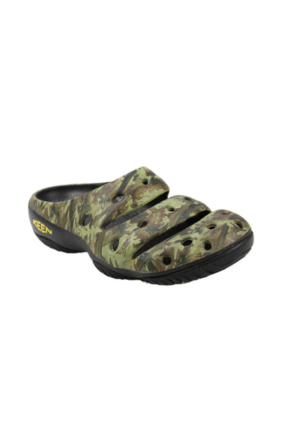 Keen Mens Yogui Arts Slide On Clogs Shoes Camouflage Green Brown Size 7
