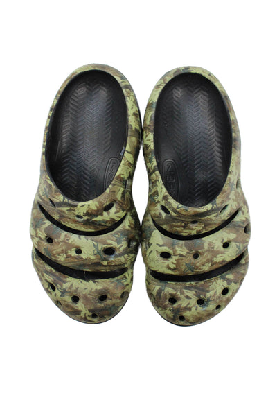 Keen Mens Yogui Arts Slide On Clogs Shoes Camouflage Green Brown Size 7