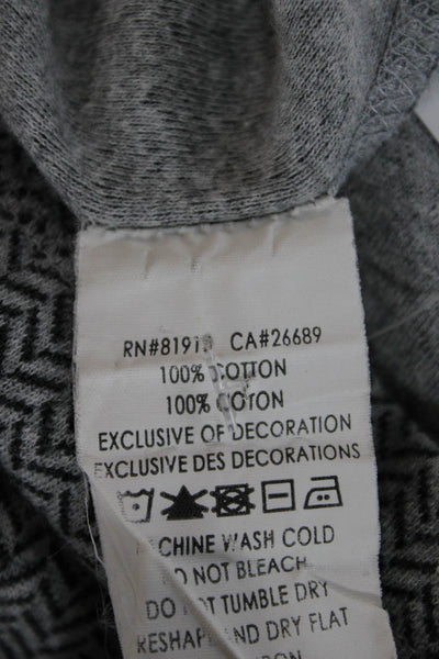 Robert Graham Mens Pullover Sweater Gray Herringbone Cotton Mock Neck Size L