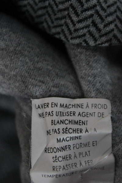 Robert Graham Mens Pullover Sweater Gray Herringbone Cotton Mock Neck Size L