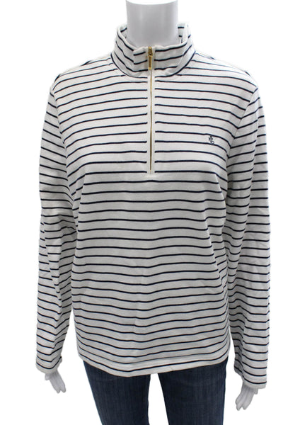 Lauren Ralph Lauren Women Pullover Mock Neck Striped Cotton Size M