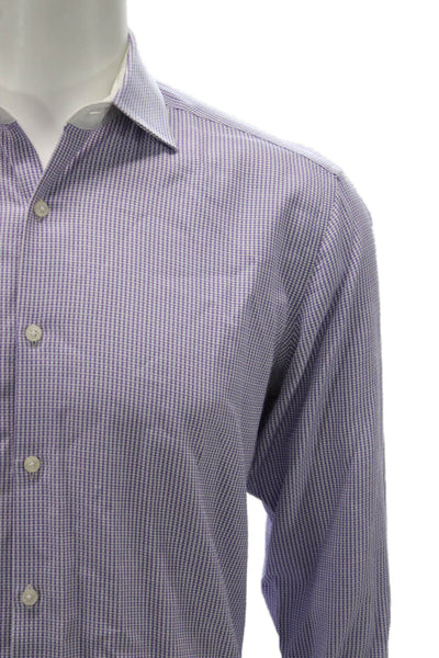 Tailorbyrd Cotton Long Sleeve Button Up Shirt Purple Size 15.5/32/33