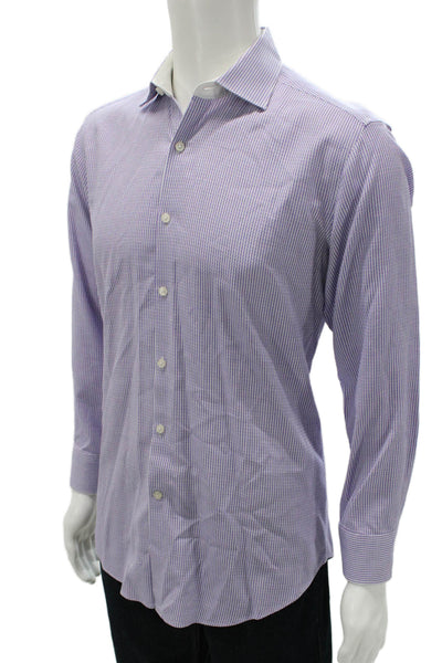 Tailorbyrd Cotton Long Sleeve Button Up Shirt Purple Size 15.5/32/33