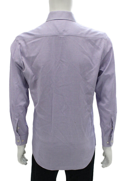 Tailorbyrd Cotton Long Sleeve Button Up Shirt Purple Size 15.5/32/33