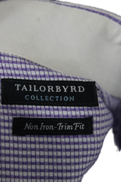 Tailorbyrd Cotton Long Sleeve Button Up Shirt Purple Size 15.5/32/33