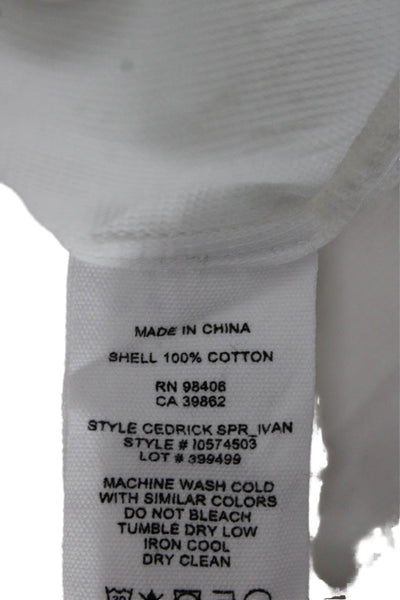 Theory Mens Cotton Long Sleeve Button Up Shirt White Size 15R