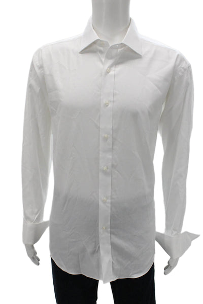 Saks Fifth Avenue Cotton Long Sleeve Button Up Shirt White Size 16.5 34/35