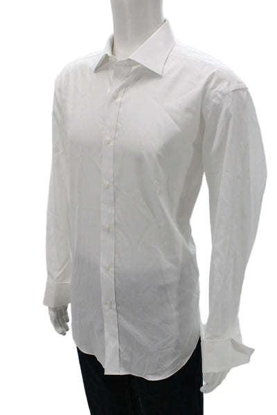 Saks Fifth Avenue Cotton Long Sleeve Button Up Shirt White Size 16.5 34/35