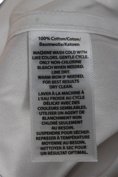 Saks Fifth Avenue Cotton Long Sleeve Button Up Shirt White Size 16.5 34/35