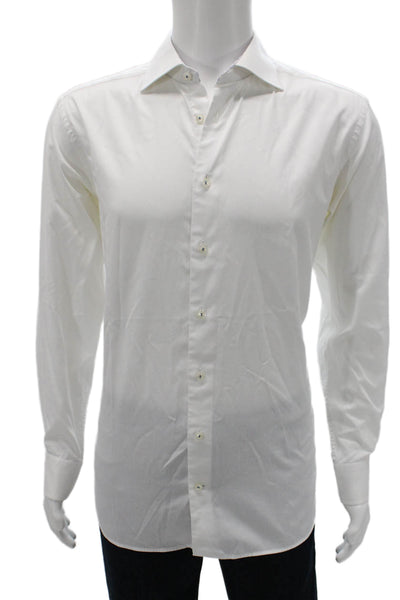 Eton Cotton Collared Long Sleeve Button Up Shirt White Size 41 16