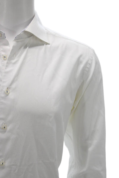 Eton Cotton Collared Long Sleeve Button Up Shirt White Size 41 16