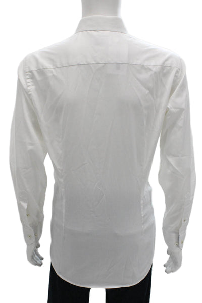 Eton Cotton Collared Long Sleeve Button Up Shirt White Size 41 16