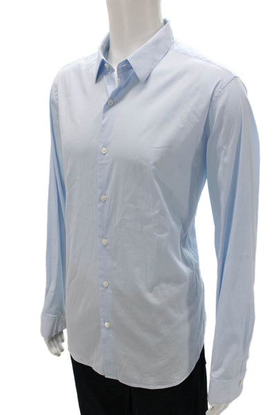 Theory Mens Blue Cotton Long Sleeve Button-Up Shirt Size XL