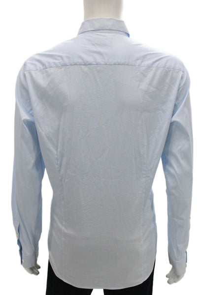 Theory Mens Blue Cotton Long Sleeve Button-Up Shirt Size XL