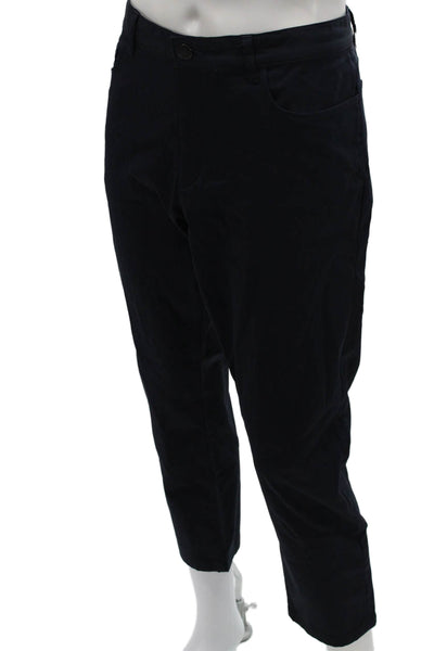 Theory Mens Cropped Nylon Pants Blue Button Closure Size 38