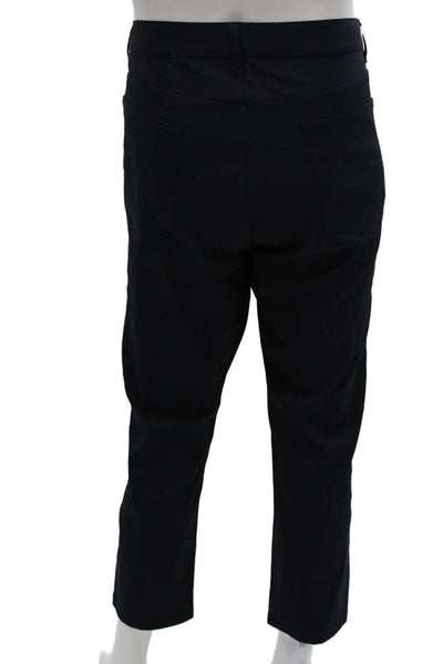 Theory Mens Cropped Nylon Pants Blue Button Closure Size 38