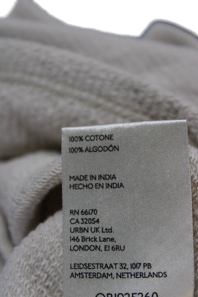 Pilcro Anthropologie Womens Pullover Hoodie Beige V-Neck Colorblock Size XS