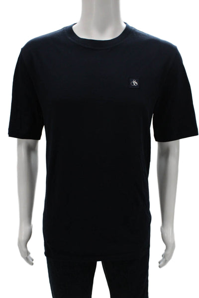 Scotch & Soda Mens Cotton Crew Neck T-Shirt Blue Size XL