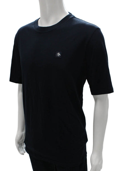 Scotch & Soda Mens Cotton Crew Neck T-Shirt Blue Size XL