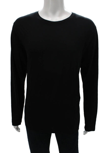 Vince Mens Long Sleeve Pima Cotton T-Shirt Black Crew Neck Size XL
