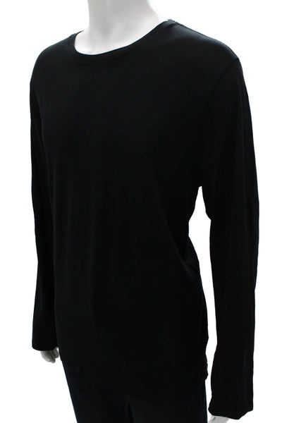 Vince Mens Long Sleeve Pima Cotton T-Shirt Black Crew Neck Size XL
