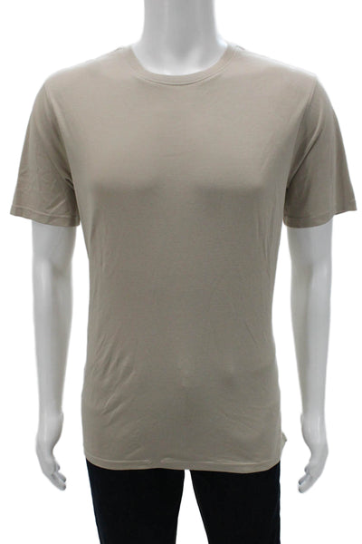 Robert Barakett Mens T-Shirt Beige Cotton Crew Neck Short Sleeve Size L