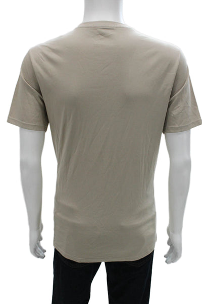 Robert Barakett Mens T-Shirt Beige Cotton Crew Neck Short Sleeve Size L